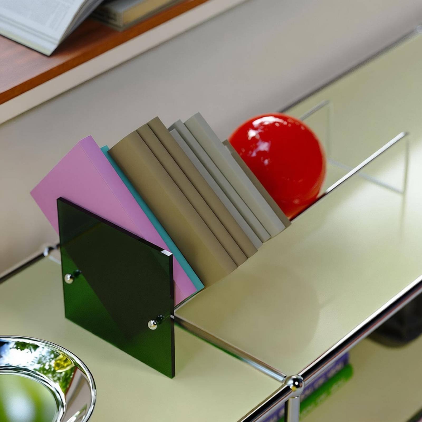Aesthetic Bookend - Акриловый держатель для книг из нержавеющей