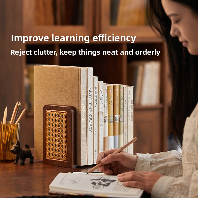 Aesthetic Bookend - Тканые подставки для книг из ротанга,