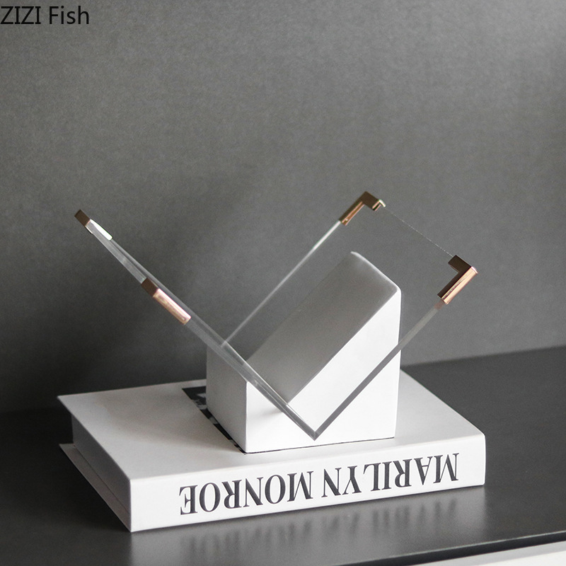 Aesthetic Bookend - Мраморная акриловая подставка для журналов, настольный