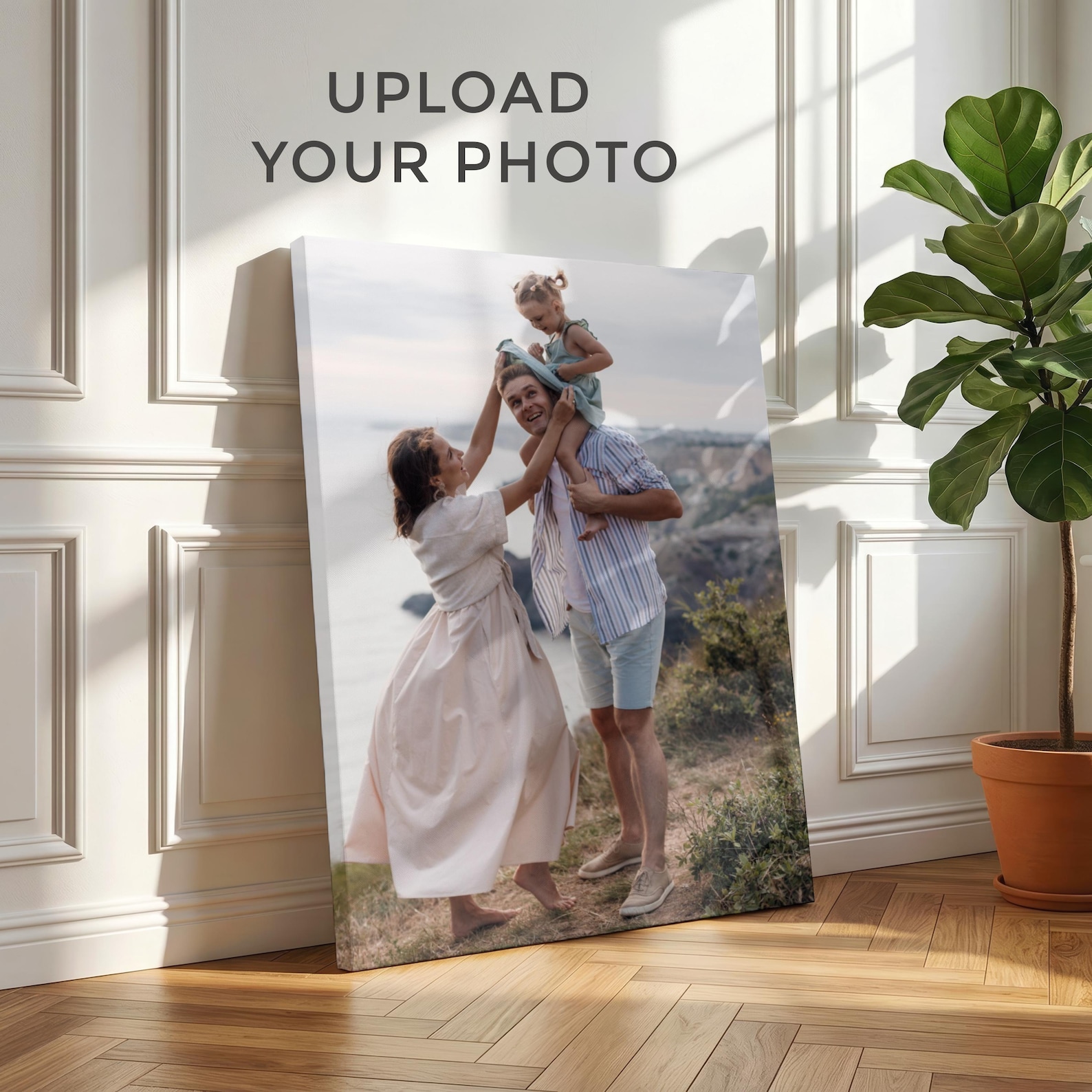 Home Decor Rustic - Персонализированный фотохолст, Настенный декор с семейным