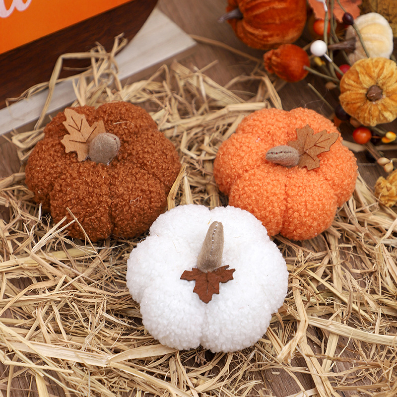 Home Decor Halloween - Пушистая плюшевая тыква для декора на