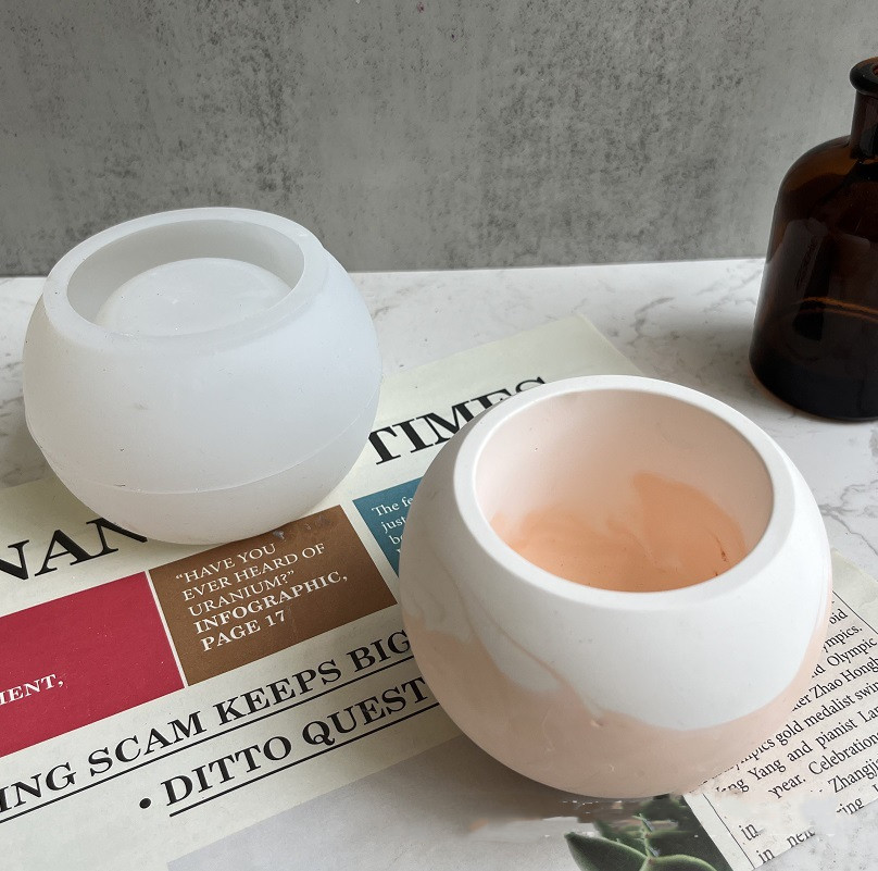 Succulent Planter Pot - Круглая бетонная банка для свечей, искусственная