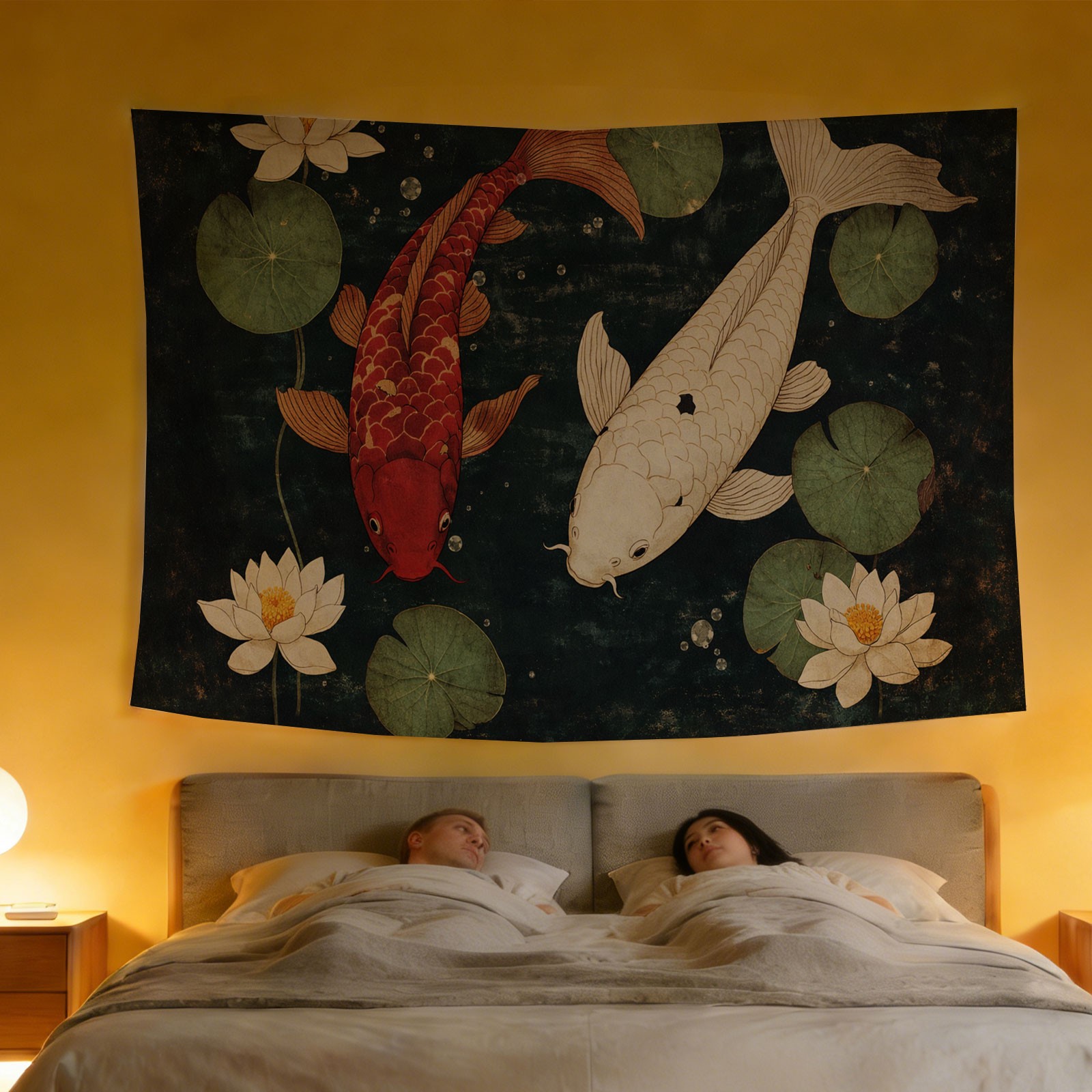Роскошный гобелен с карпами ко – обзор и цена Home Decor Japandi Style